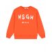 Оранжевый свитшот с белым лого MSGM | Фото 1
