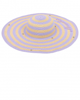 Плетеная шляпа с широкими полями Monnalisa Мультиколор, арт. 997031 7088 0365 | Фото 1
