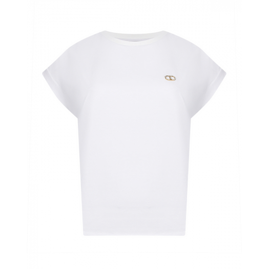 Белая футболка с золотым лого  | Фото 1
