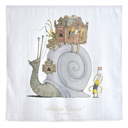 Пеленка Atelier Choux &quot;Snail Riding&quot; в подарочной упаковке, 100*100 см  | Фото 1