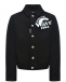Джинсовая куртка с лого, черная Dsquared2 | Фото 1