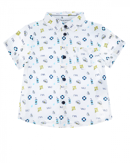 Рубашка из хлопка с короткими рукавами Emporio Armani | Фото 1