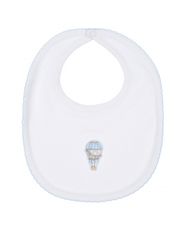 Слюнявчик с вышивкой &quot;воздушный шар&quot; Lyda Baby Белый, арт. PM20-760B | Фото 1