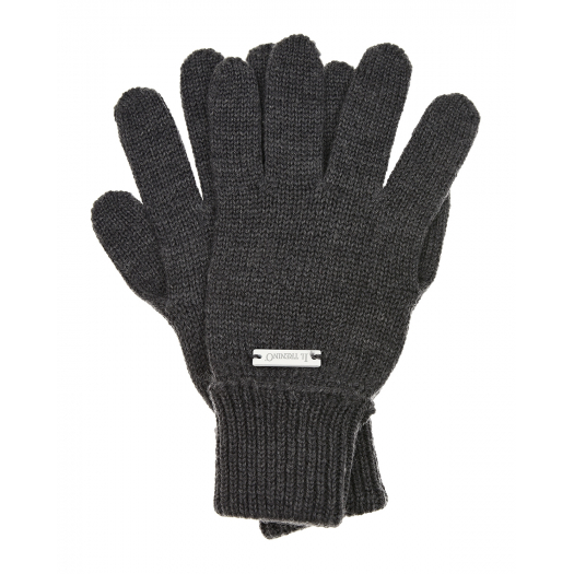 Темно-серые перчатки из шерсти Il Trenino | Фото 1