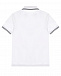Белая футболка-поло с отделкой в полоску  | Фото 3
