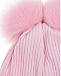 Розовая шапка с двумя меховыми помпонами Il Trenino | Фото 4