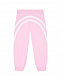 Розовые спортивные брюки с полосками Monnalisa | Фото 2