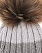Трехцветная шапка с помпоном Il Trenino | Фото 3