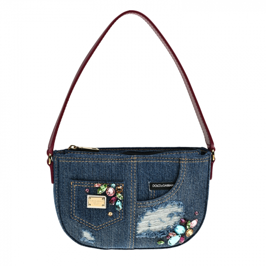 Джинсовая сумка со стразами Dolce&Gabbana | Фото 1