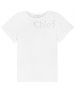 Белая футболка с логотипом Chloe Белый, арт. C15D46 117 | Фото 1