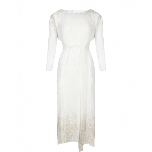 Бело-золотистое платье с плиссировкой Dan Maralex | Фото 1
