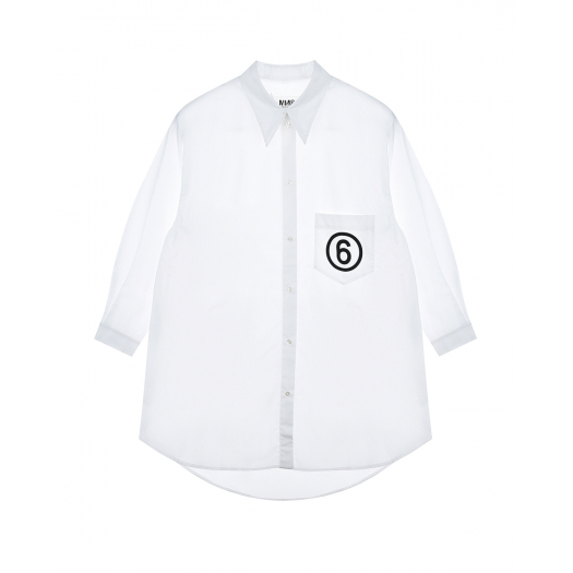 Удлиненная белая рубашка MM6 Maison Margiela | Фото 1