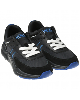 Черные кроссовки с синим вставками Diesel Черный, арт. BC0526 P4656 H9514 | Фото 1