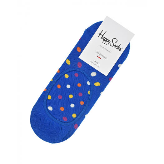 Синие следки в горошек Happy Socks | Фото 1