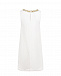 Белое платье с V-образным вырезом и декором 120% Lino | Фото 5