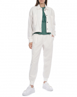 Белая вельветовая рубашка с накладными карманами Deha Белый, арт. D73071 18001 | Фото 2