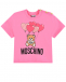 Розовая футболка с принтом &quot;медвежонок&quot; Moschino | Фото 1
