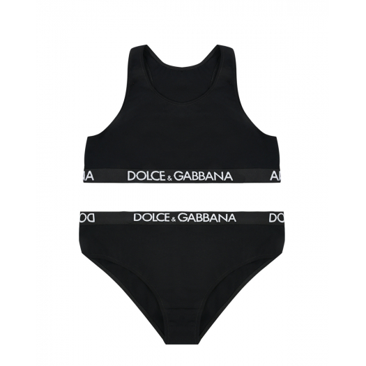 Комплект: топ и трусы, черный Dolce&Gabbana | Фото 1