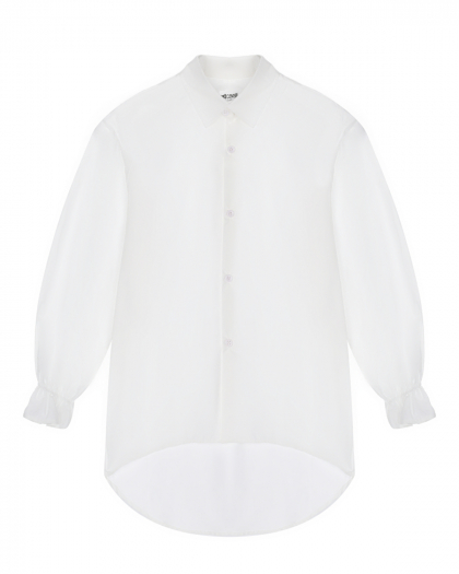 Рубашка с рюшами, белая Just Cavalli | Фото 1