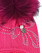 Розовая шапка с помпоном и декором из страз Il Trenino | Фото 3