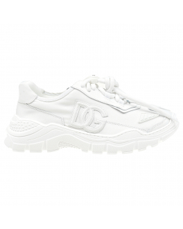 Белые кроссовки с лого в тон Dolce&Gabbana Белый, арт. D11053 AG085 80001 | Фото 2