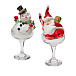 Новогодний сувенир &quot;Санта и Снеговик в фужерах&quot; 2 вида, цена за 1 шт. EDG | Фото 3