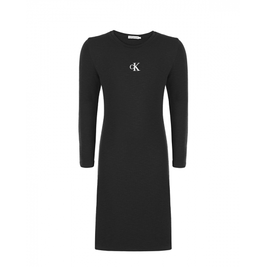 Черное платье с длинными рукавами Calvin Klein | Фото 1