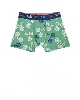 Зеленые трусы-боксеры с принтом &quot;велосипеды&quot; Sanetta Зеленый, арт. 335267 4408 | Фото 1
