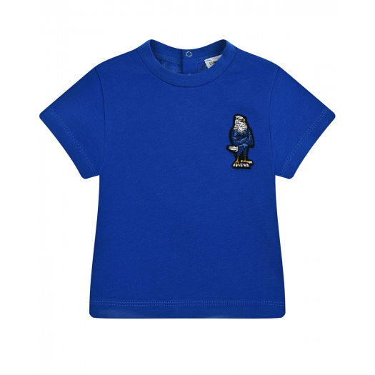 Синяя футболка с патчем &quot;орел&quot; Emporio Armani | Фото 1