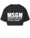 Укороченная черная футболка с лого MSGM | Фото 4