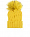 Желтая шапка с меховым помпоном Catya | Фото 2