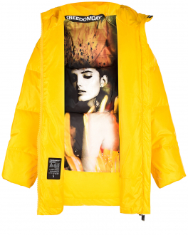 Желтая куртка over fit с принтом на подкладке Freedomday Желтый, арт. IFRW644AB179 RD LEMON | Фото 2