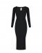 Черное трикотажное платье на пуговицах Pietro Brunelli | Фото 1