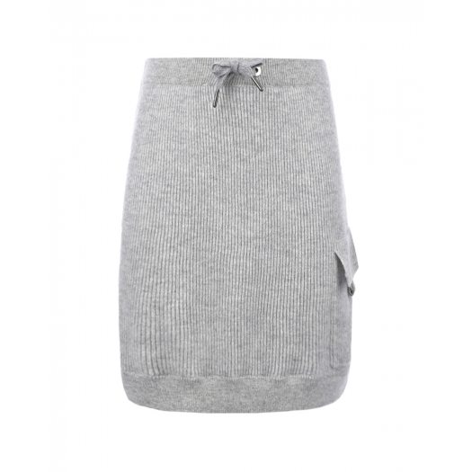 Серая кашемировая юбка с накладным карманом Brunello Cucinelli | Фото 1