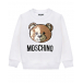 Белый свитшот с мишкой из пайеток Moschino | Фото 1