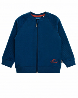 Синяя спортивная куртка с рукавами-реглан Sanetta Kidswear Синий, арт. 115226 50348 | Фото 1