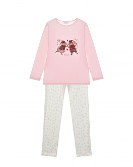 Пижама с новогодним принтом Story Loris Розовый, арт. 26351 R0 | Фото 1