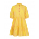 Желтое платье-рубашка с принтом в клетку Dan Maralex | Фото 1
