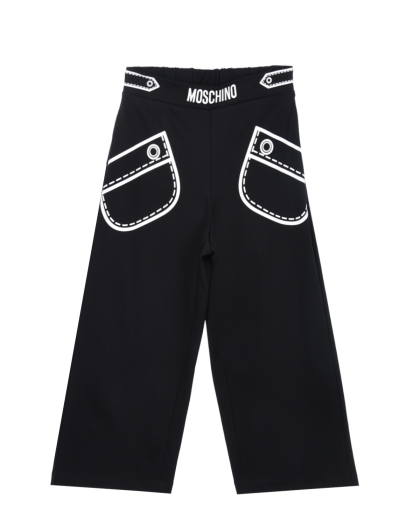 Укороченные свободные брюки с принтом Moschino | Фото 1
