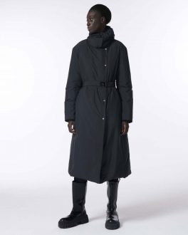Черное пальто с высоким воротом ADD Черный, арт. 6AW555 8506 | Фото 2