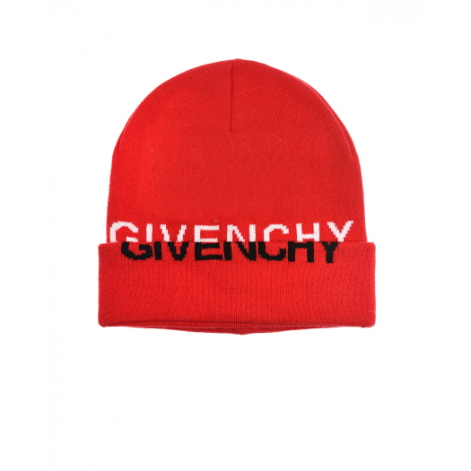 Красная шапка с черно-белым логотипом  | Фото 1