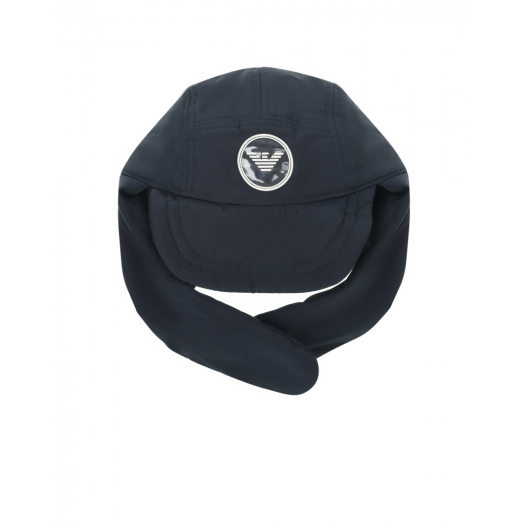 Темно-синяя шапка шапка с лого Emporio Armani | Фото 1
