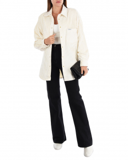 Вельветовая рубашка молочного цвета Forte dei Marmi Couture , арт. 21WF1103 PANNA | Фото 2
