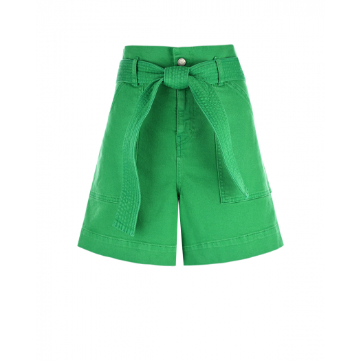 Зеленые шорты с поясом-лентой Parosh | Фото 1
