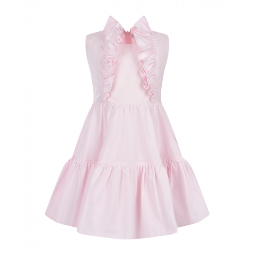Розовое платье с рюшами Monnalisa | Фото 1