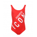 Красный купальник с крупным лого Dsquared2 | Фото 1