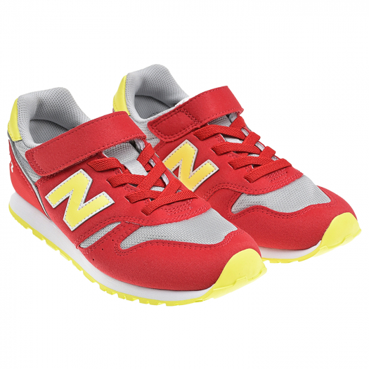 Красные кроссовки с лого салатового цвета NEW BALANCE | Фото 1