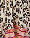 Длинная леопардовая юбка с розовой полосатой отделкой  | Фото 4