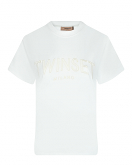 Белая футболка с логотипом TWINSET Белый, арт. 221TP2540 00001 | Фото 1