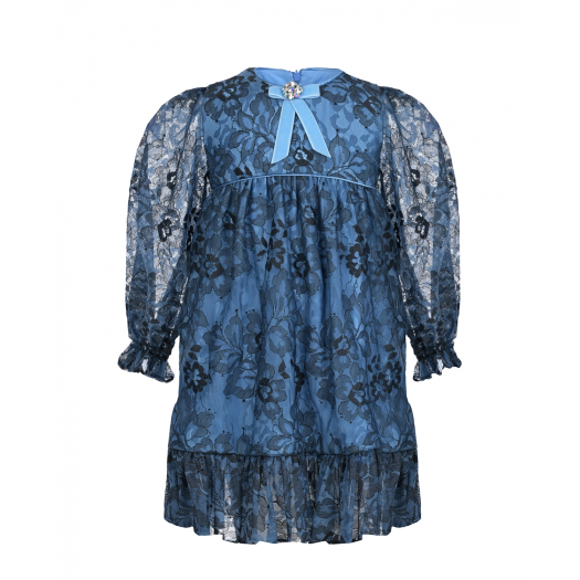 Синее платье с кружевным декором Eirene | Фото 1